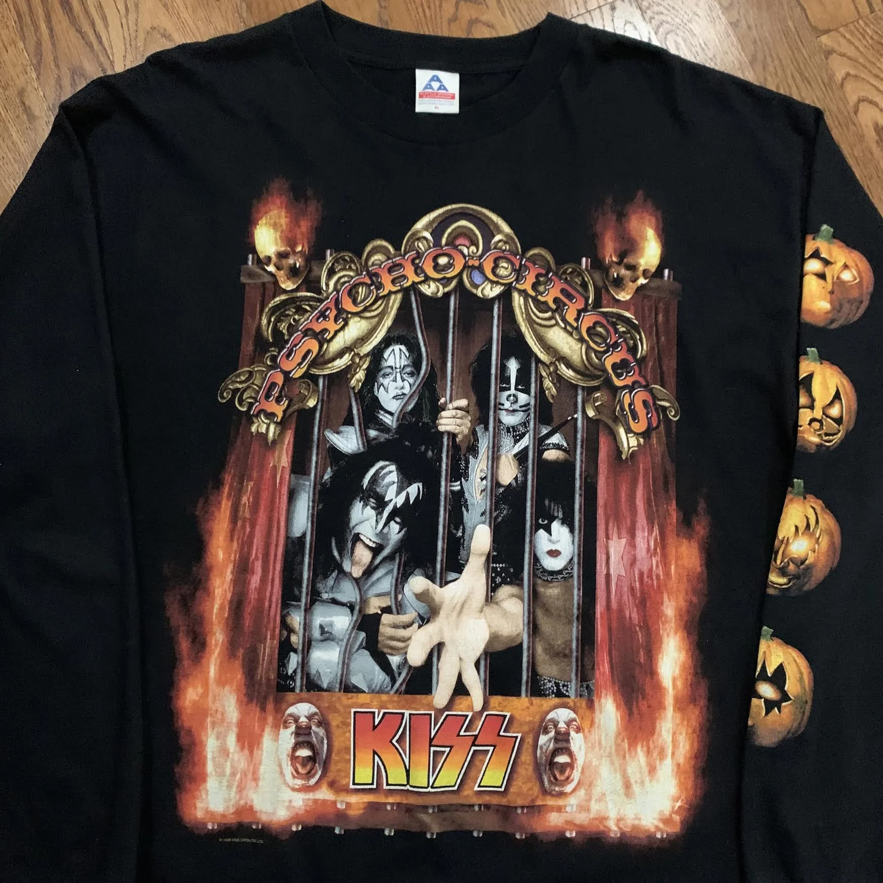 Vintage Kiss Psycho Circus Long Sleeve Shirt (Size XL) 